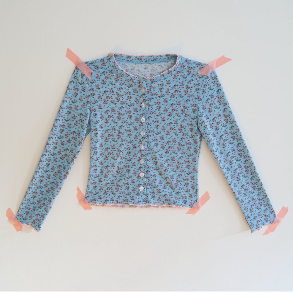 Rosette NYC blue floral cardigan